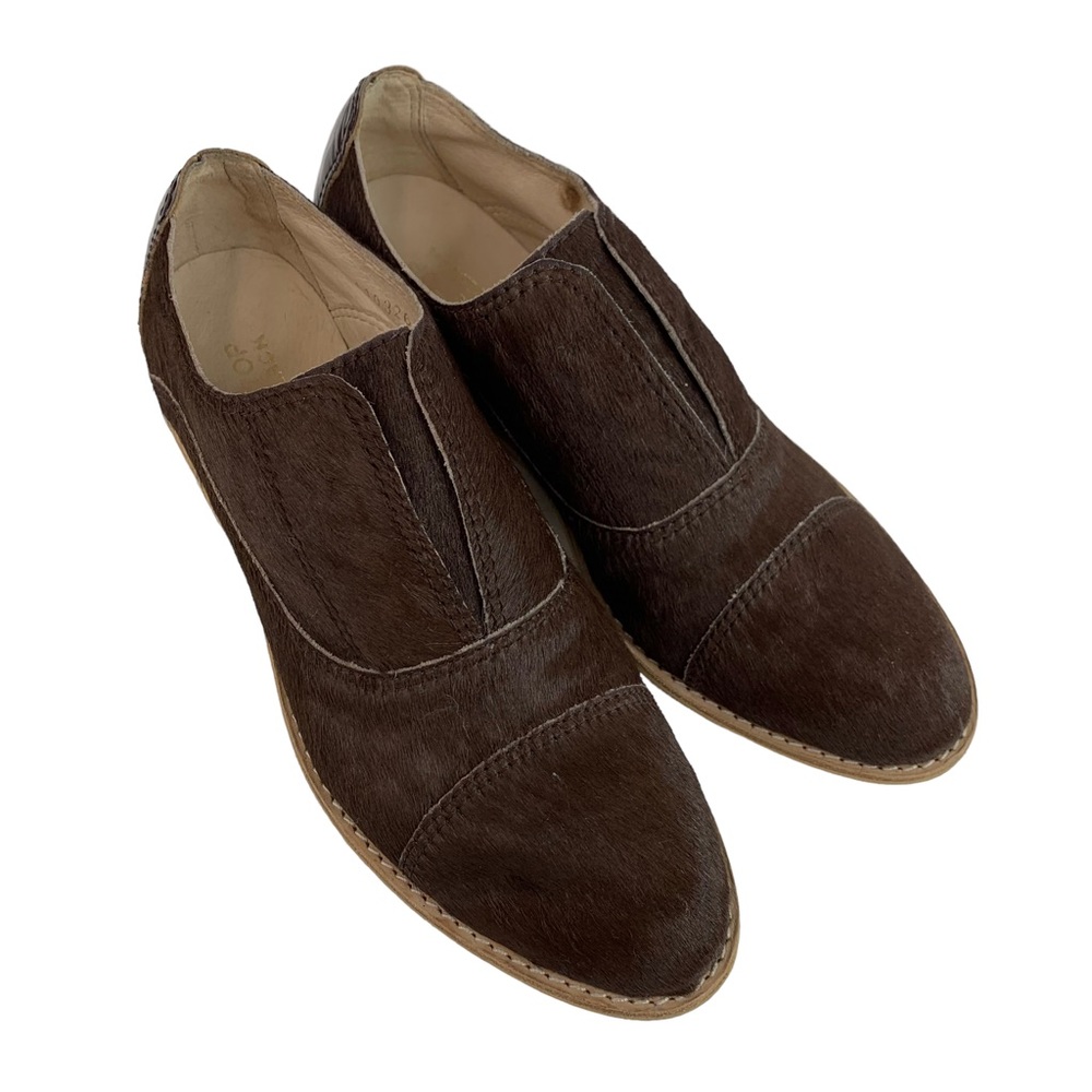 Bus Stop X ESPRESSO Brown Pony Hair Oxfords Size 39